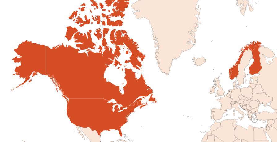 Map for Cedar Leaf EO (CAS N° 8007-20-3)​