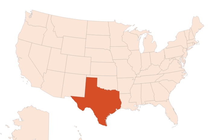 Map for Cedarwood Texas EO (CAS N° 68990-83-0)​