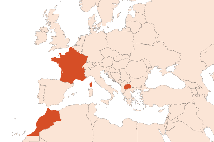 Map for Mousse d'arbre Absolue (N° CAS 90028-67-4)​