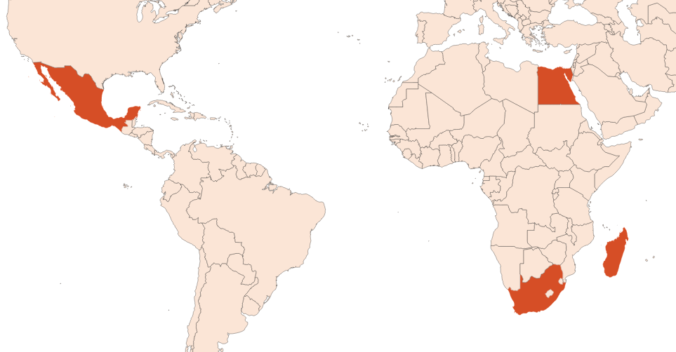 Map for Tagète HE (N° CAS 8016-84-0)​
